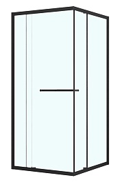 Azario Душевой уголок Monako 100/100 профиль матовый черный стекло прозрачное – фотография-1